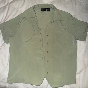Laura Scott Mint Green Button-Up Blouse